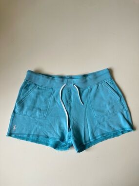 Polo Ralph Lauren Baby Blue  White Pony Womens Lounge Casual Shorts ~M
